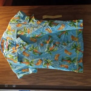 Movie Star Hawaiian style Ladies Blouse. size S